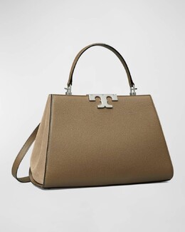 Сумка-саквояж Eleanor из шагреневой кожи Tory Burch prod264230043 | wild mushroom