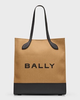 Мужская большая сумка-тоут из ткани и кожи Bar Keep On Bally, цвет Sand Black Oro prod266210134 | sand black oro