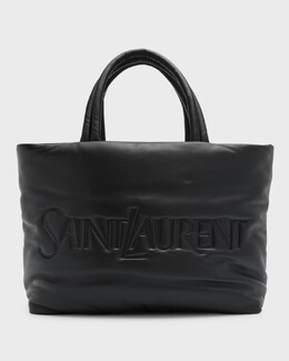 Мужская кожаная большая сумка с тиснением и мягкой подкладкой Saint Laurent, цвет Nero prod264880349 | nero