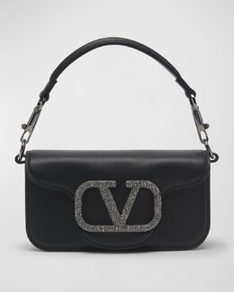 Маленькая сумка через плечо Loco VLOGO из телячьей кожи Valentino Garavani prod251530488 | nero