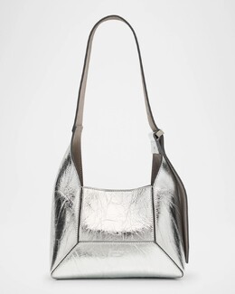 Маленькая кожаная сумка-хобо с бриллиантами Jimmy Choo, цвет Silveras prod275180149 | silveras