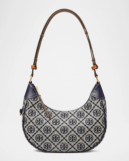 Сумка на плечо из парусины с монограммой и полумесяцем Tory Burch, цвет Tory Navy prod275430373 | tory navy