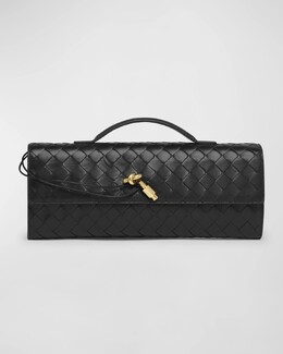 Длинный клатч Andiamo с ручкой Bottega Veneta, черный prod262970432 | black