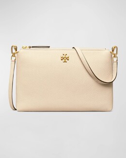 Сумка через плечо Kira из шагреневой кожи на молнии Tory Burch, цвет New Cream prod275290313 | new cream
