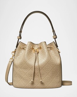 Кожаная сумка-мешок с монограммой T Tory Burch, цвет Fresh Clay prod275430455 | fresh clay