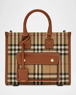 Клетчатая большая сумка Freya Burberry, цвет Vintage Check Briar Brown prod275290423 | vintage check briar brown