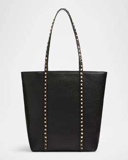 Кожаная большая сумка Rockstud North-South Valentino Garavani, цвет Nero prod275490728 | nero
