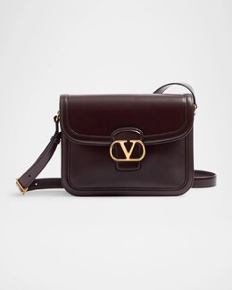 Кожаная сумка через плечо с клапаном от 9 до 5 Valentino Garavani, цвет Oak Brown prod275490537 | oak brown