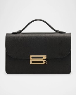 Кожаная сумка через плечо с мини-пряжкой Victoria Beckham, черный prod275520284 | black