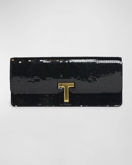 Квадратный клатч Wallis с пайетками Tom Ford, черный prod273910090 | black