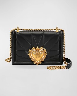 Стеганая сумка через плечо Devotion среднего размера Dolce & Gabbana, черный prod269020140 | black