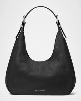 Маленькая кожаная сумка-хобо Nolita Michael Kors, черный prod275840132 | black
