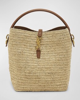 Сумка-ведро Le 37 из рафии Saint Laurent, цвет Naturale Brick prod268670074 | naturale brick