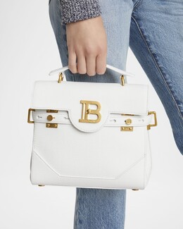 Сумка BBUzz 23 с верхней ручкой из зерненой кожи Balmain, цвет 0Fa Blanc prod276700081 | 0fa blanc