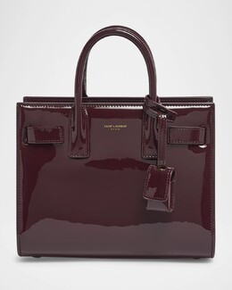 Сумка Sac de Jour Nano с верхней ручкой из лакированной кожи Saint Laurent, цвет Dk Red Wine prod276041057 | dk red wine