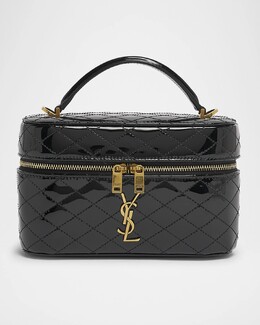 Сумка Vanity YSL с верхней ручкой из стеганой лакированной кожи Saint Laurent, черный prod276041030 | black