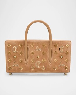 Paloma Loubinthesky Замшевая сумка с шипами и верхней ручкой Christian Louboutin, цвет Sand prod271300053 | sand