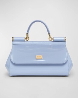 Маленькая сумка через плечо Sicily из лакированной кожи Dolce & Gabbana, цвет Carta Zucchero prod272310472 | carta zucchero
