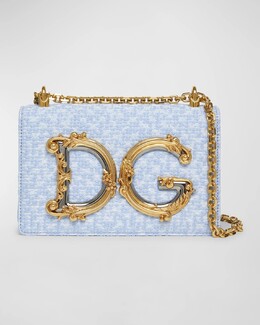 Сумка через плечо DG Girls с клапаном из букле Dolce & Gabbana, цвет Carta Zucchero prod272310397 | carta zucchero