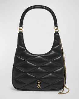 Сумка-хобо Sade Mini YSL из стеганой кожи ягненка Saint Laurent, цвет Nero prod274410626 | nero