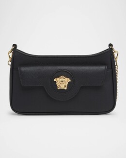 Миниатюрная кожаная сумка через плечо La Medusa Versace, черный prod276540036 | black