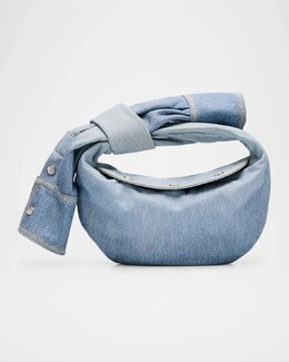 Джинсовая сумка-рубашка Jodie Mini с ручкой сверху Bottega Veneta, цвет Blue Wash-Sun-Pew prod272400271 | blue wash-sun-pew