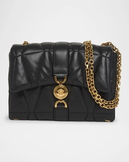 Стеганая кожаная сумка через плечо Medusa 95 Versace, черный prod276550042 | black