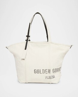 Холщовая большая сумка с логотипом Golden Goose, цвет Ecru prod276660615 | ecru