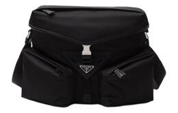 Prada Сумка через плечо из переработанного нейлона с кожей, мужская, черная 2vd062_2dw3_f0002