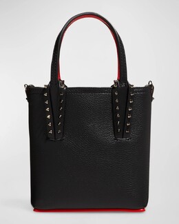 Миниатюрная сумка-тоут Cabata N/S из зерненой кожи Christian Louboutin, цвет Black prod235640130 | black