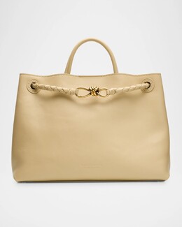 Кожаная большая сумка Andiamo среднего размера Bottega Veneta, цвет Butterscotch prod274590033 | butterscotch