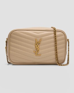 Сумка для фотокамеры Lou Mini YSL из гладкой стеганой кожи Saint Laurent, цвет Dark Beige prod266480090 | dark beige