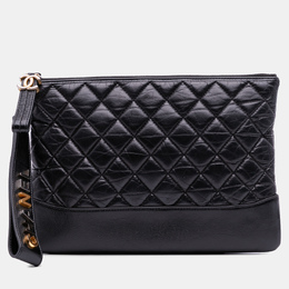 Chanel Black Medium Aged Calfskin Gabrielle O Case Clutch 1207360