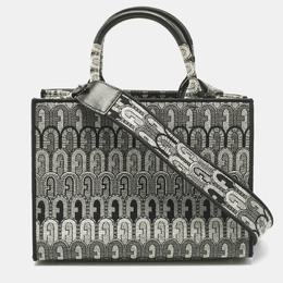 Furla Grey Jacquard Fabric Small Opportunity Tote 1207095