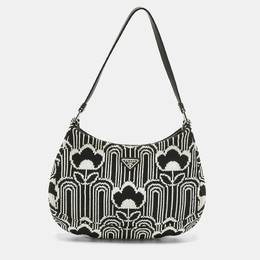 Prada Black/White Maglia Jacquard Fabric Cleo Shoulder Bag 1207092