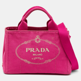 Prada Pink Canvas Small Canapa Logo Tote 1207038