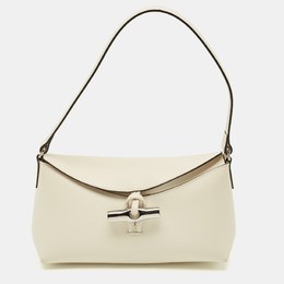 Longchamp Off White Leather Le Roseau Shoulder Bag 1206972