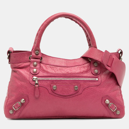 Balenciaga Pink Lambskin Motocross Giant 12 First Satchel 1205655
