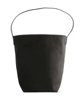The Row leather-handle cotton tote bag 31798767