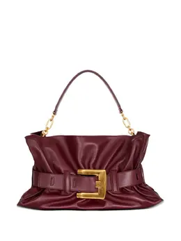 Balmain medium Anthem belted gathered leather shoulder bag 31365108