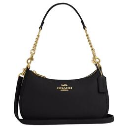 Coach Сумка через плечо Teri из шагреневой кожи, женская, среднего размера, черного цвета cv934-imblk