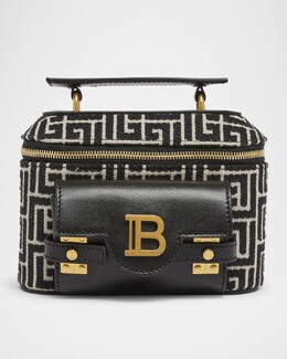 Сумка B Buzz Vanity с ручкой сверху из жаккарда Monogam Balmain, цвет Gfe Ivoire Noir prod276700153 | gfe ivoire noir