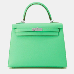 Hermes Kelly Sellier 25 Vert Comic Epsom Leather Top Handle Bag 1197700