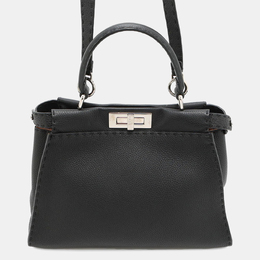 Fendi Selleria Peekaboo Black Leather Tote Bag 1197662
