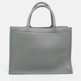 Dior Grey Leather Christian Dior Leather Book Tote Bag 1208404