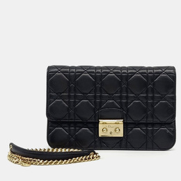 Dior Black Leather Christian Dior Cannage Crossbody Bag 1208339