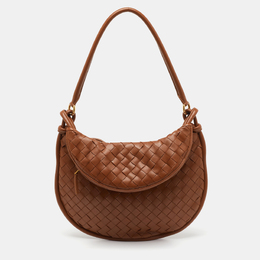 Bottega Veneta Brown Intrecciato Leather Medium Gemelli Shoulder Bag 1208156