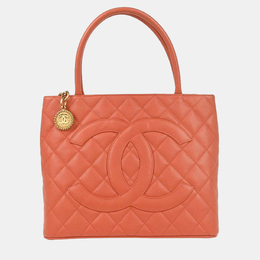 Chanel Medallion Salmon Pink Leather Tote Bag 1208057
