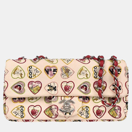 Chanel Pink Canvas Valentine Chain Shoulder Bag 1208078