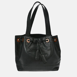 Chanel Black Calfskin Drawstring Tote Bag 1208033